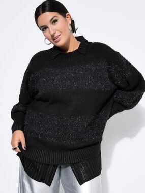 Studio Untold Shimmery Sweater in Black